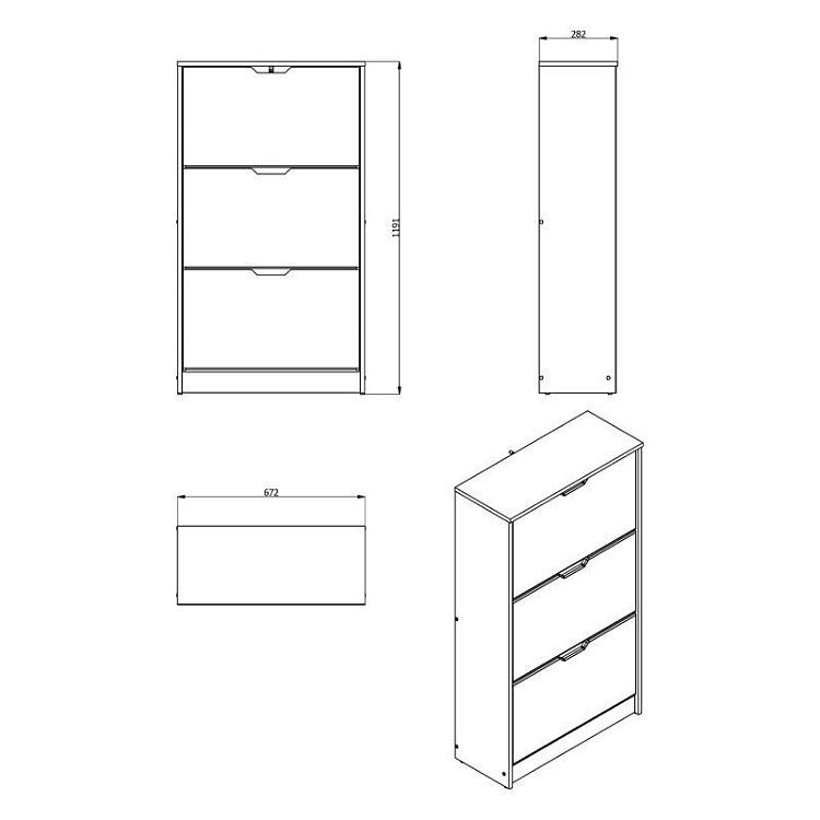 ΠΑΠΟΥΤΣΟΘΗΚΗ Hugo 23 Grey Oak 67x28x119εκ 11008525