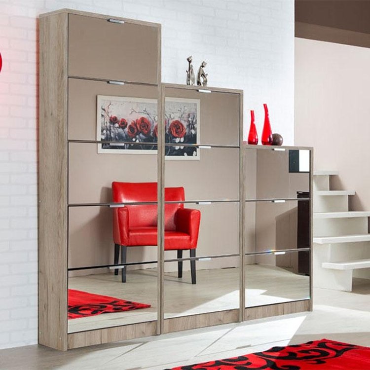 ΠΑΠΟΥΤΣΟΘΗΚΗ Hugo 24 Grey Oak ΜΕ ΚΑΘΡΕΦΤΗ 67x28x155εκ 11008541