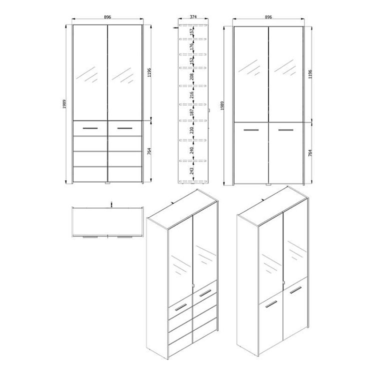 ΠΑΠΟΥΤΣΟΘΗΚΗ NEO ΑRTISAN OAK 60x33x191.5εκ 11008177