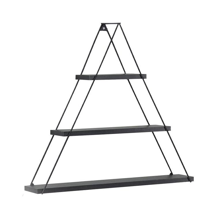 ΡΑΦΙ ΤΟΙΧΟΥ Fylliana "Elmira" Triangle ΜΑΥΡΟ 74x13x61εκ 891-221-020