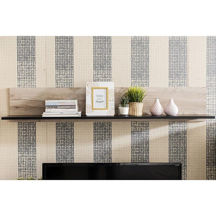 ΡΑΦΙ ΤΟΙΧΟΥ UMBRIA ZP GREY OAK-ΜΑΥΡΟ 137x19x24εκ 11008866
