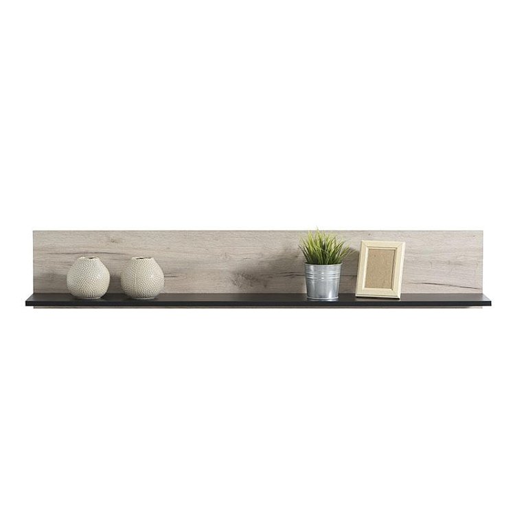 ΡΑΦΙ ΤΟΙΧΟΥ UMBRIA ZP GREY OAK-ΜΑΥΡΟ 137x19x24εκ 11008866