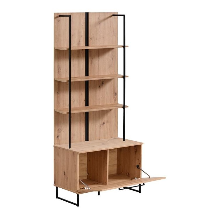 ΡΑΦΙΕΡΑ SARDINIA POP ARTISAN OAK / ΜΑΥΡΟ 85x42x192εκ srd 11008234
