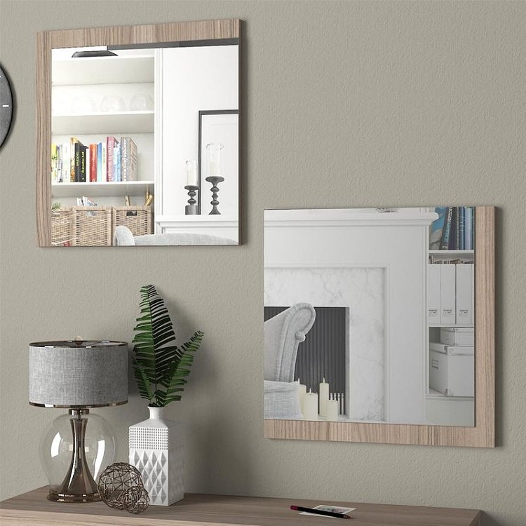 ΣΕΤ 2 ΚΑΘΡΕΦΤΕΣ ΤΟΙΧΟΥ Fylliana Charles GREY OAK 60x60εκ 891-123-066