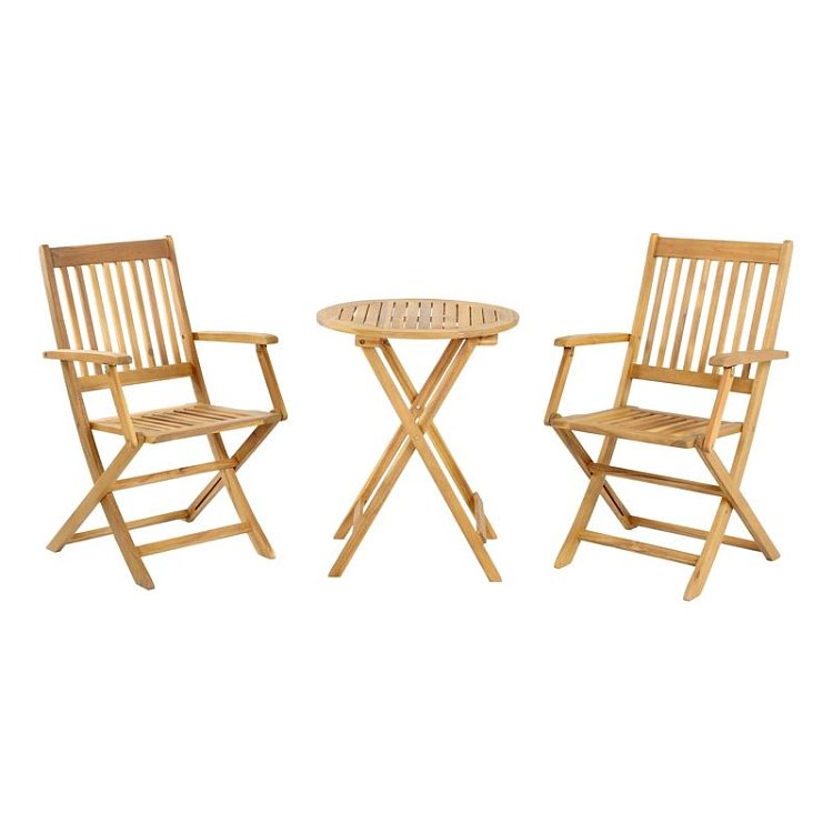 ΣΕΤ BISTRO 3 ΤΕΜ ΞΥΛΟ ΑΚΑΚΙΑΣ Fylliana FL921 ΚΑΡΥΔΙ ΣΚΕΛΕΤΟΣ 60x60x75εκ 0020-224-041