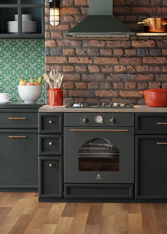 THERMOGATZ TGS 5511 BL Rustic Φούρνος άνω Πάγκου Αερίου 54lt Μαύρος 04.500.001