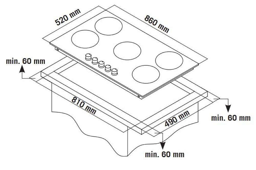 THERMOGATZ TGS 9490 GL Εστία Υγραερίου 90cm Μαύρη 04.405.127
