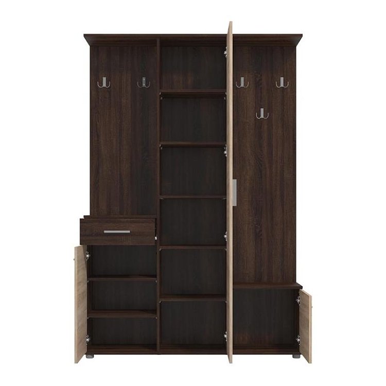 ΣΤΑΝΤ ΧΩΛ ΚΑΙ ΠΑΠΟΥΤΣΟΘΗΚΗ MARTIN DARK SONOMA/SONOMA 133,5x33x197,5εκ fxtr 11011256