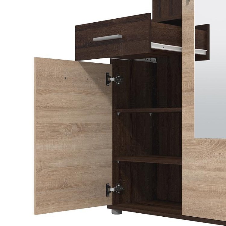 ΣΤΑΝΤ ΧΩΛ ΚΑΙ ΠΑΠΟΥΤΣΟΘΗΚΗ MARTIN DARK SONOMA/SONOMA 133,5x33x197,5εκ fxtr 11011256