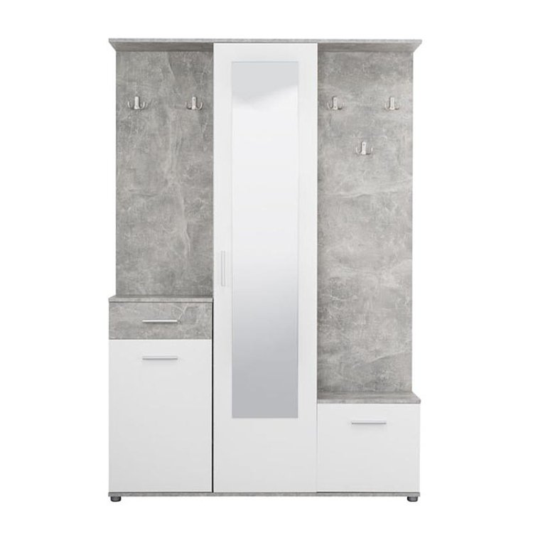 ΣΤΑΝΤ ΧΩΛ ΚΑΙ ΠΑΠΟΥΤΣΟΘΗΚΗ MARTIN ΓΚΡΙ CONCRETE-ΛΕΥΚΟ 133,5x33x197,5εκ fxtr 11008741