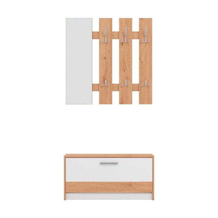ΣΤΑΝΤ ΓΙΑ ΧΩΛ RIMINI ARTISAN OAK-ΛΕΥΚΟ 92x28x202εκ fxtr 11011704