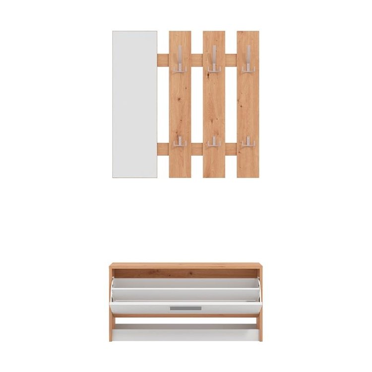 ΣΤΑΝΤ ΓΙΑ ΧΩΛ RIMINI ARTISAN OAK-ΛΕΥΚΟ 92x28x202εκ fxtr 11011704
