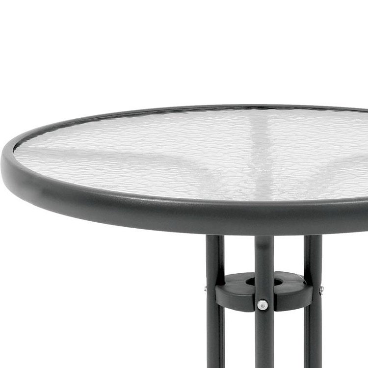 ΣΤΡΟΓΓΥΛΟ ΤΡΑΠΕΖΙ ΚΗΠΟΥ Fylliana 001 ΓΚΡΙ ΧΡΩΜΑ 60x70εκ 327-91-076