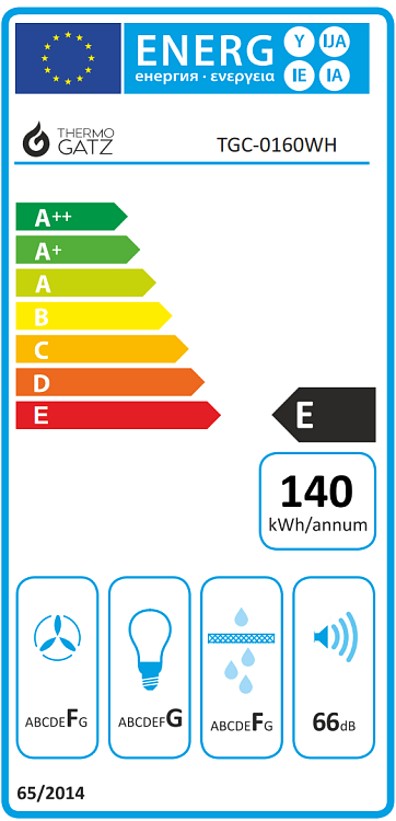 THERMOGATZ TGC 160 Απορροφητήρας Ελεύθερος 60cm Λευκό 04.400.069
