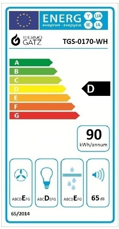 THERMOGATZ TGS 170 Απορροφητήρας Ελεύθερος Λευκό 04.400.070