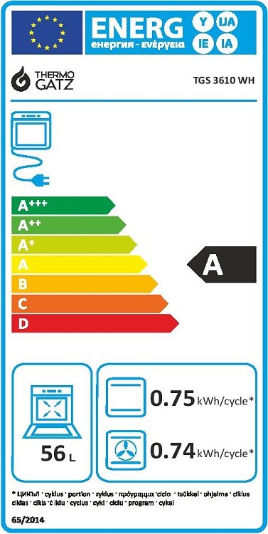 THERMOGATZ TGS 3610 TURBO Κουζίνα Μικτή 60cm Λευκό 04.401.091