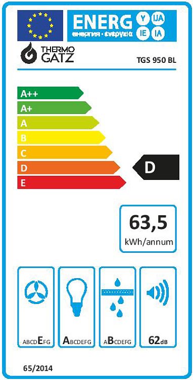 THERMOGATZ TGS 950 RUSTIC Απορροφητήρας Καμινάδα Μαύρο 60cm 04.400.067
