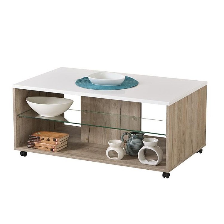 ΤΡΑΠΕΖΑΚΙ ΣΑΛΟΝΙΟΥ BERT GREY OAK-ΛΕΥΚΗ ΛΑΚΑ 101x60x45εκ 11008598
