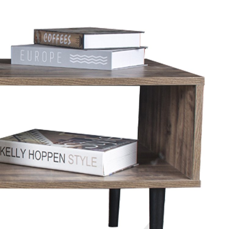 ΤΡΑΠΕΖΑΚΙ ΣΑΛΟΝΙΟΥ Fylliana "Home" ΜΑΥΡΟ ΜΕ GREY OAK 100x50x42.5εκ 271-00-023
