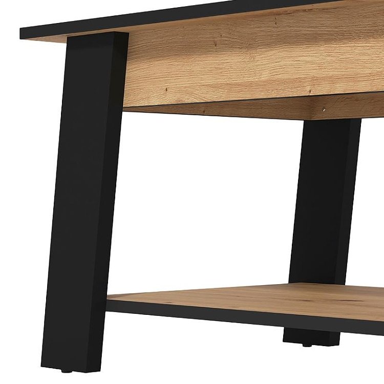 ΤΡΑΠΕΖΑΚΙ ΣΑΛΟΝΙΟΥ PIAVE ARTISAN OAK-ΜΑΥΡΟ ΜΑΤ 101x55x47εκ 11013083