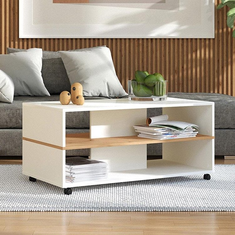 ΤΡΑΠΕΖΑΚΙ ΣΑΛΟΝΙΟΥ SAVIO ΛΕΥΚΟ-ARTISAN-ΛΕΥΚΟ HIGH GLOSS 101x55x48εκ 11013078