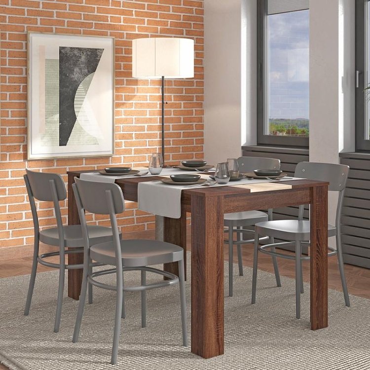 ΤΡΑΠΕΖΙ ΤΡΑΠΕΖΑΡΙΑΣ DOMUS DARK SONOMA/SONOMA 135x80.5x74.5εκ 11011257