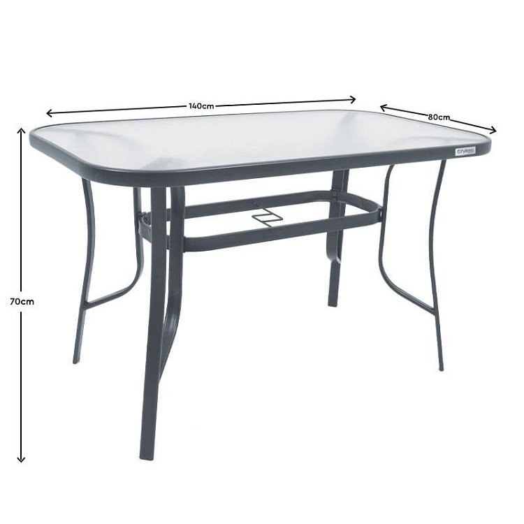 ΤΡΑΠΕΖΙ ΕΞΟΧΗΣ Fylliana STEEL ΓΚΡΙ 140x80x70εκ 378-00-012