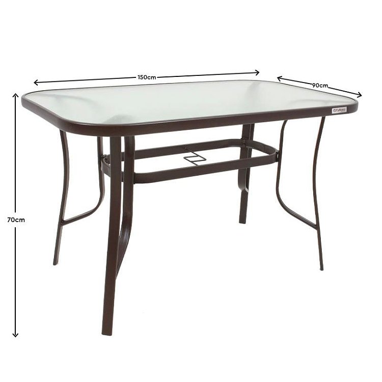 ΤΡΑΠΕΖΙ ΕΞΟΧΗΣ Fylliana STEEL ΚΑΦΕ 150x90x70εκ g.r.d 378-00-015