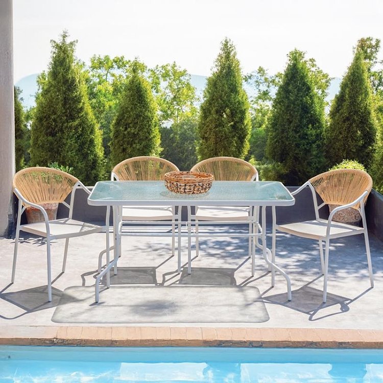 ΤΡΑΠΕΖΙ ΚΗΠΟΥ Fylliana 028 ΛΕΥΚΟ ΧΡΩΜΑ 120x70x70εκ 327-124-130