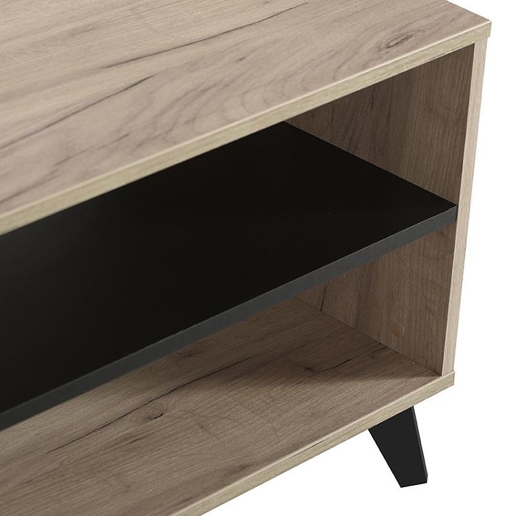ΤΡΑΠΕΖΙ ΣΑΛΟΝΙΟΥ UMBRIA KS GREY OAK-ΜΑΥΡΟ 101x50x47εκ 11008622