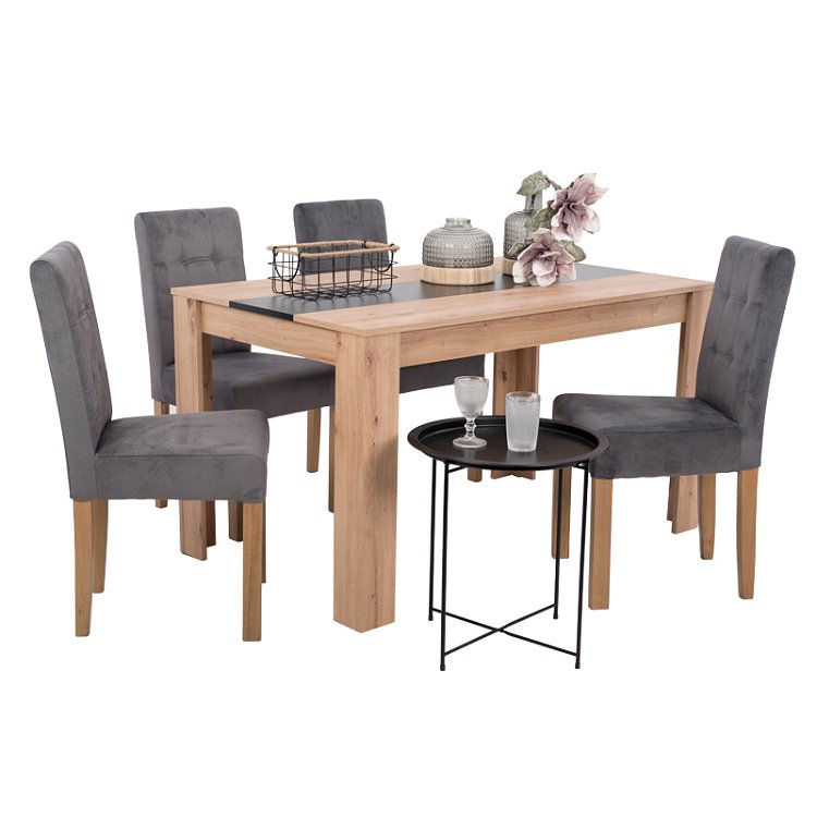 ΤΡΑΠΕΖΙ ΤΡΑΠΕΖΑΡΙΑΣ DOMUS 135 ARTISAN OAK - ΜΑΥΡΟ 135x80.5x74.5εκ 11008174