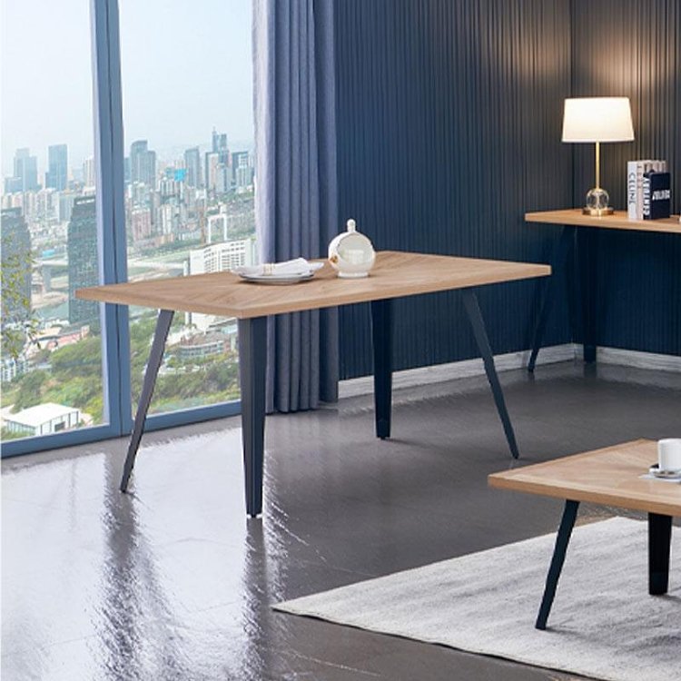 ΤΡΑΠΕΖΙ ΤΡΑΠΕΖΑΡΙΑΣ Fylliana FL1564 SONOMA MDF ΜΕ ΜΑΥΡΑ ΠΟΔΙΑ 180x90x75εκ 627-124-028