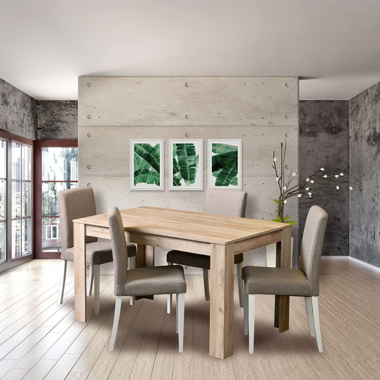 ΤΡΑΠΕΖΙ ΤΡΑΠΕΖΑΡΙΑΣ ITAKA GREY OAK ΧΡΩΜΑ 135x80x75εκ 11009631