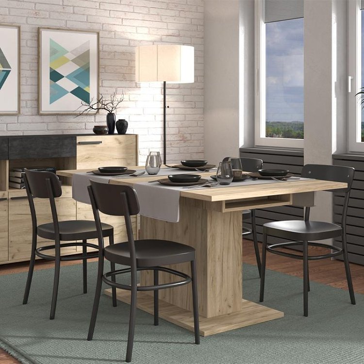 ΤΡΑΠΕΖΙ ΤΡΑΠΕΖΑΡΙΑΣ ΑΝΟΙΓΟΜΕΝΟ SABRINA GREY OAK ΧΡΩΜΑ 160(200)x92x76εκ 11011205