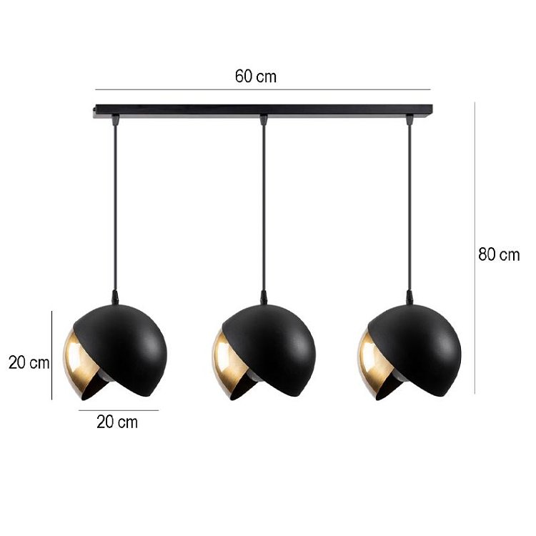 ΤΡΙΦΩΤΟ Fylliana 219 ΜΑΥΡΟ-ΧΡΥΣΟ 60x20x80εκ E27 892-221-008