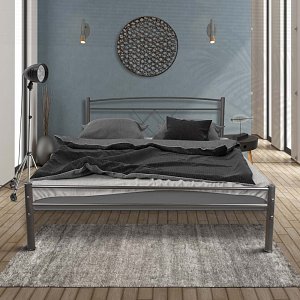 Κρεβάτι μεταλλικό ΕΜΜΑ Γκρι Σφυρίλατο 110x200 κωδ.536