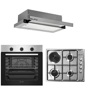 Σετ SILIFO SF6850BOI & SF6100 & SF6663 Φούρνος 83lt, Μικτή Εστία & Απορροφητήρας 92081 (4 Έτη Εγγύηση)