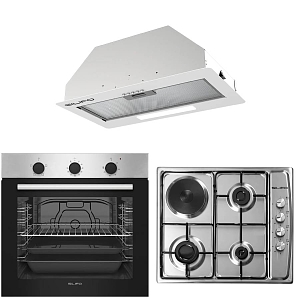 Σετ SILIFO SF6850BOI & SF6100 & SF6615 Φούρνος 83lt, Μικτή Εστία & Μηχανισμός Απορρόφησης 92083 (4 Έτη Εγγύηση)
