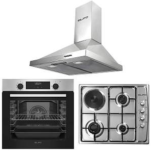 Σετ SILIFO SF6855BOI & SF6100 & SF6619 Φούρνος 76lt, Μικτή Εστία & Απορροφητήρας 93507 (4 Έτη Εγγύηση)