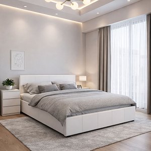 Κρεβάτι Norse pakoworld pu λευκό με αποθηκευτικό χώρο 160x200εκ 006-000027