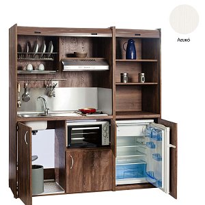 Πολυκουζινάκι Silver ΚΣ190 με μικρό ψυγείο και φουρνάκι Λευκό