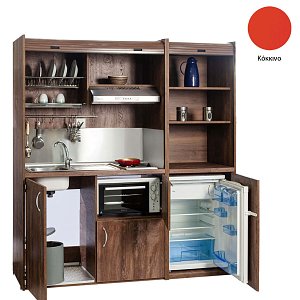 Πολυκουζινάκι Silver ΚΣ190 με Μικρό Ψυγείο και Φουρνάκι Κόκκινο