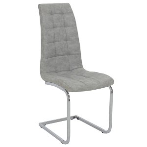Καρέκλα Darrell pakoworld PU antique γκρι-βάση χρωμίου 029-000022