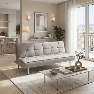 Καναπές-κρεβάτι Travis pakoworld 3θέσιος ύφασμα γκρι 175x83x74εκ 035-000061