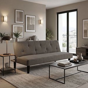 Καναπές-κρεβάτι Breathe pakoworld ύφασμα ανθρακί 167x77x73εκ 035-000068