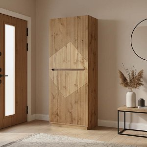Παπουτσοθήκη-ντουλάπι Kebell pakoworld σε oak απόχρωση 71x41.5x180.4εκ 049-000113