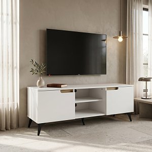 Έπιπλο τηλεόρασης Kemvio pakoworld  sonoma-λευκό 120x38x44εκ 049-000123