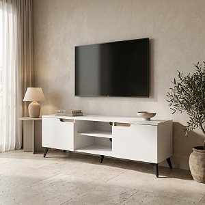 Έπιπλο τηλεόρασης Kemvio pakoworld  sonoma-λευκό 150x38x44εκ 049-000124