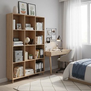 Βιβλιοθήκη FIRENZE pakoworld χρώμα sonoma 107x28,6x178εκ 049-000045
