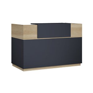 Γραφείο reception Lotus pakoworld σε χρώμα φυσικό - ανθρακί 140x70x110εκ 069-000097